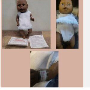 Vintage Newborn Black Baby Boy Doll Anatomically Correct New in Box W/ Papers